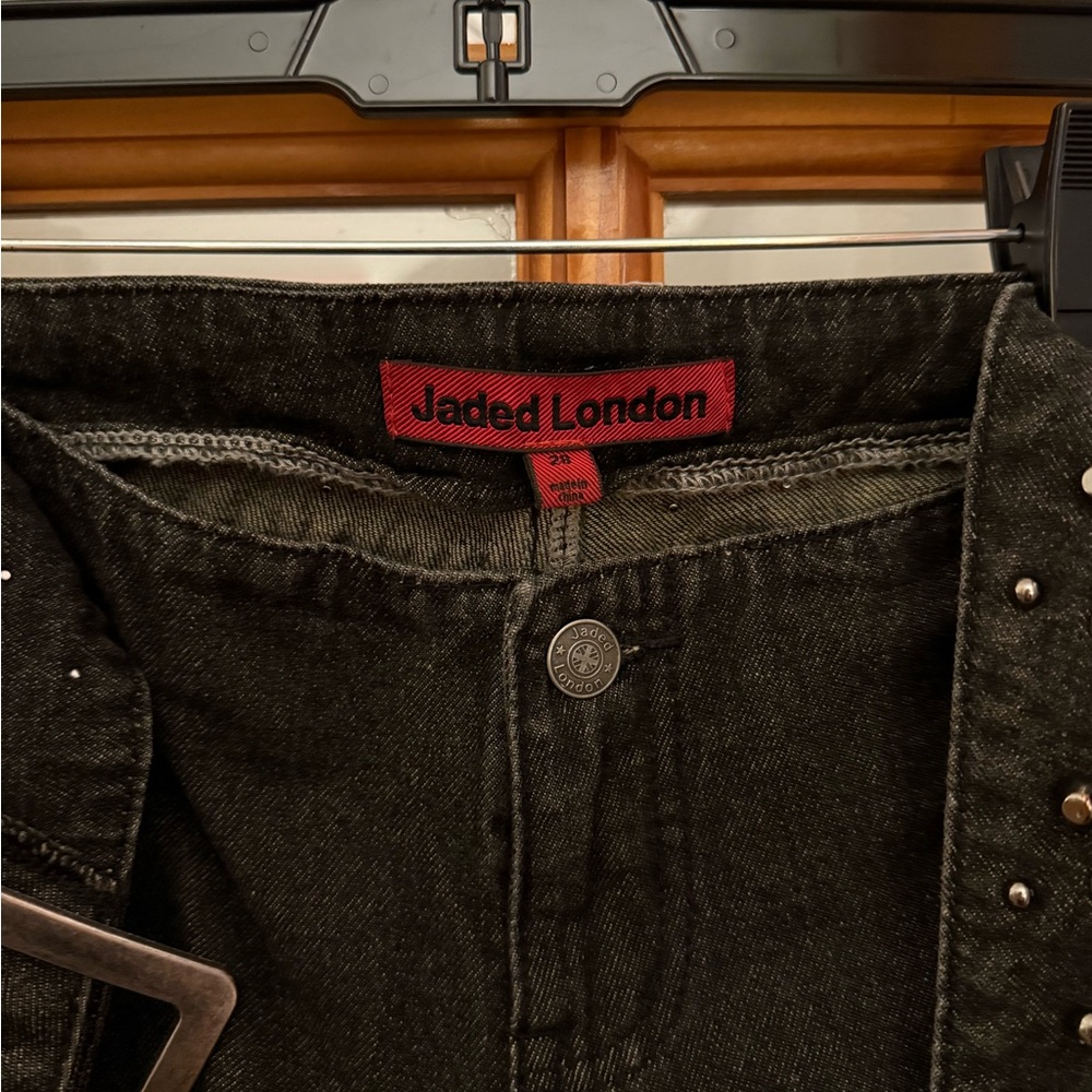 Jaded London Black Studded Flared Jeans with Belt - Picture 5 of 7